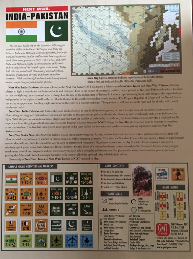 Next War: India-Pakistan  board game collectible [Barcode 817054011124] - Main Image 2