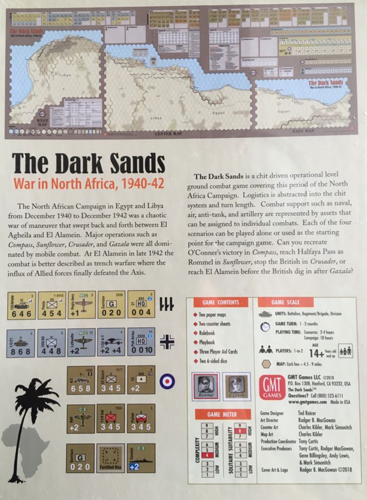 The Dark Sands: War in North Africa, 1940-42  (1-2) board game collectible [Barcode 817054011612] - Main Image 2