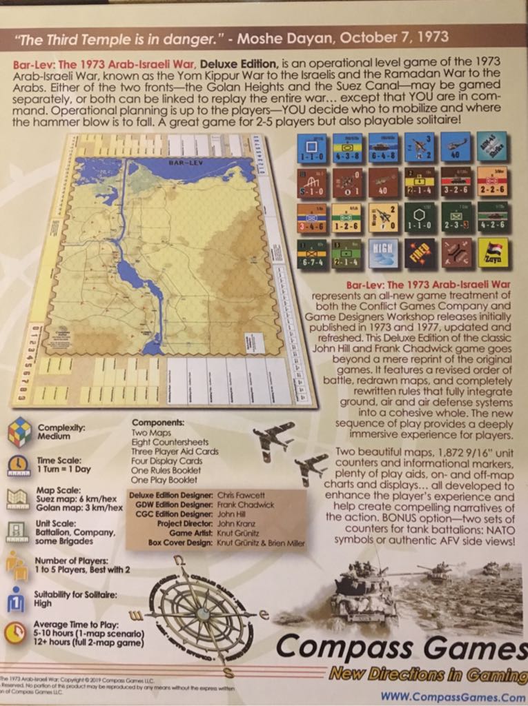 Bar-Lev The 1973 Arab-Israeli War Deluxe Third Edition  (1-5) board game collectible - Main Image 2