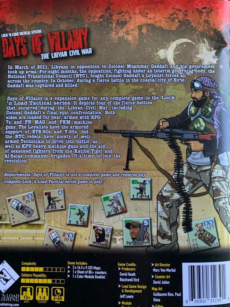 Lock ‘N Load Tactical System: Days of Villany The Libyan Civil War  (1-2) board game collectible [Barcode 639302312391] - Main Image 2