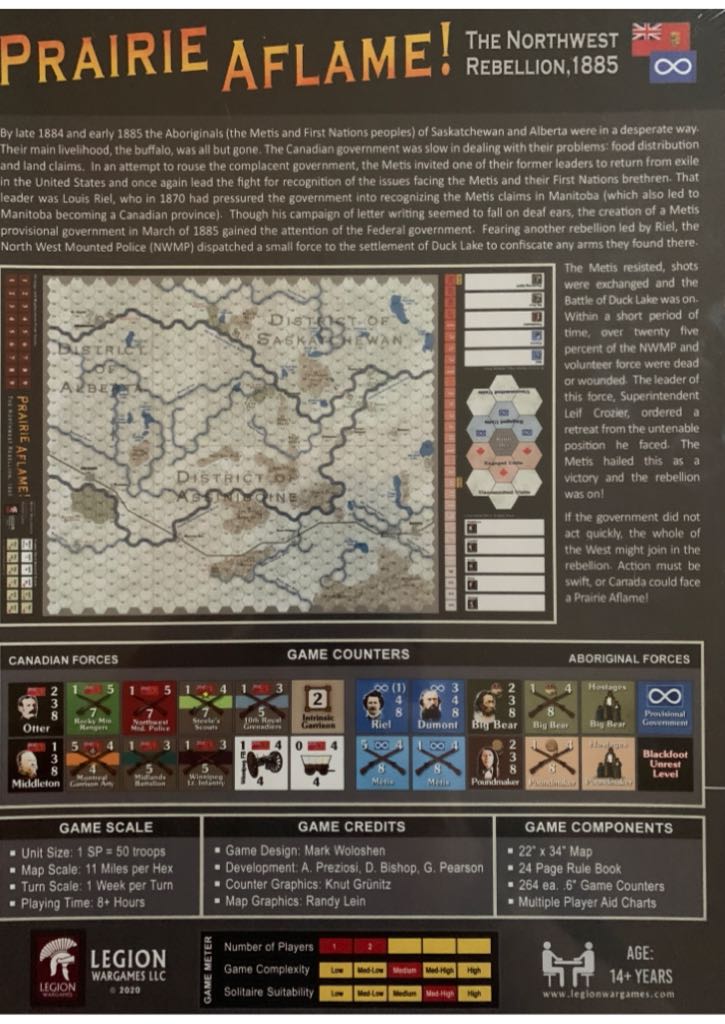 Prairie Aflame! The Northwest Rebellion, 1885  (1-2) board game collectible - Main Image 2