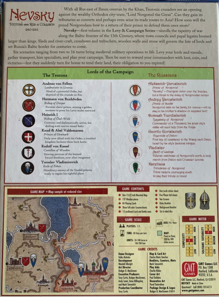 Nevsky: Teutons and Rus in Collision 1240-1242  (1-2) board game collectible [Barcode 817054011742] - Main Image 2