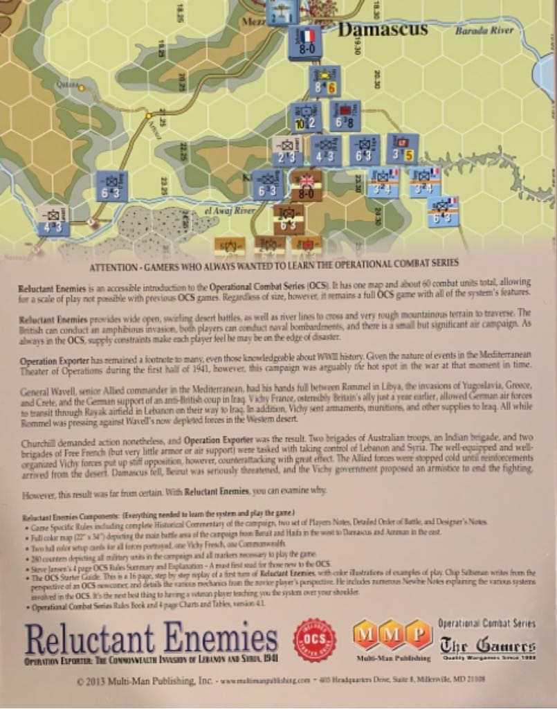 Reluctant Enemies Operation Exporter: The Commonwealth Invasion of Lebanon and Syria, 1941  (1-2) board game collectible - Main Image 2