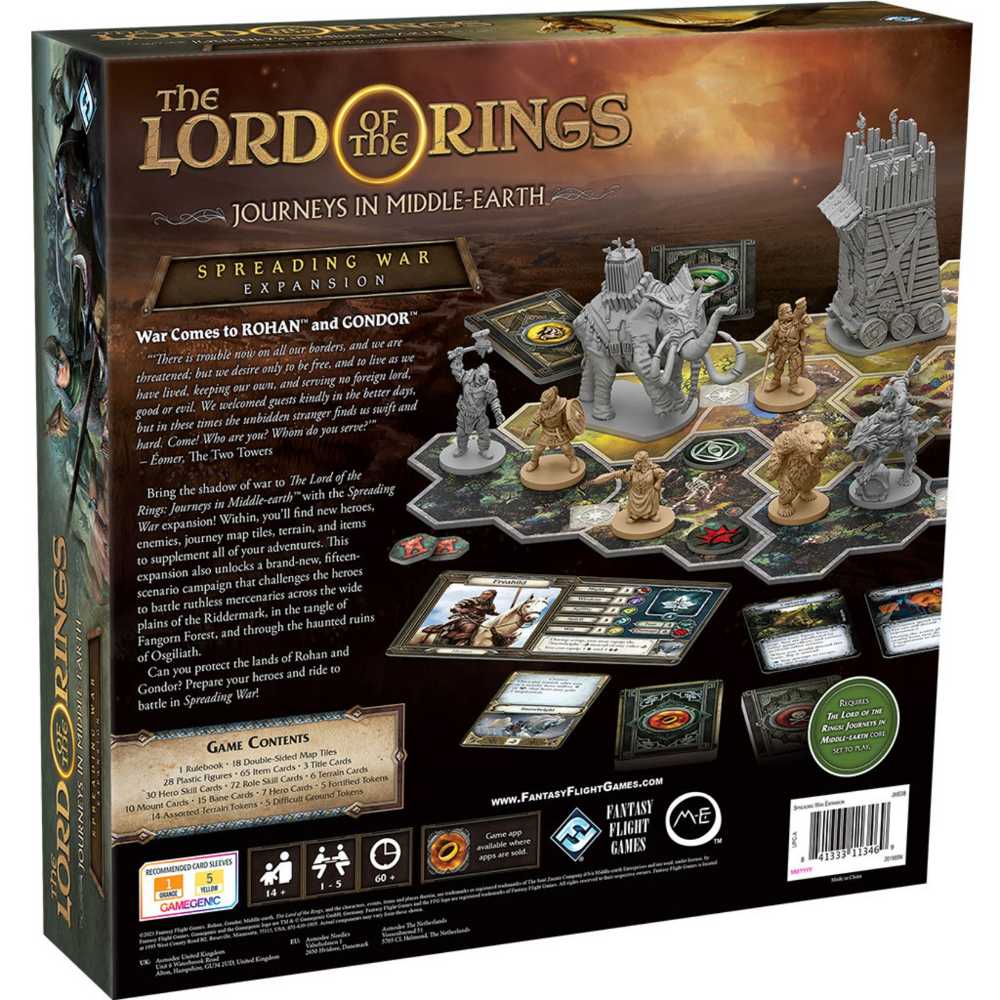 Lord Of The Rings Journeys In Middle-earth Spreading War Board Game Expansion | Adventure Game For Adults And Teens | Ages 14 | 1-5 Players | Avg. Playtime 60 Mins | Made By Fantasy Flight Games  (1-5) board game collectible [Barcode 841333113469] - Main Image 2