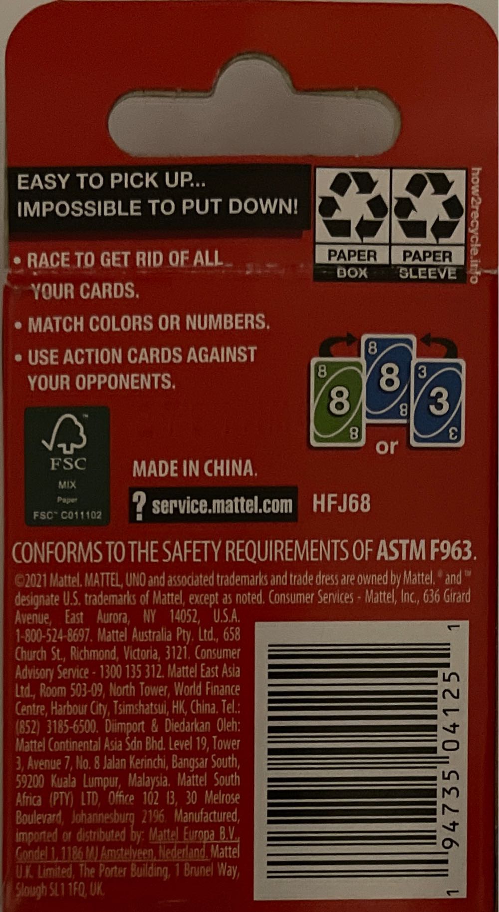 Uno Go!  (2-4) board game collectible [Barcode 194735041251] - Main Image 2