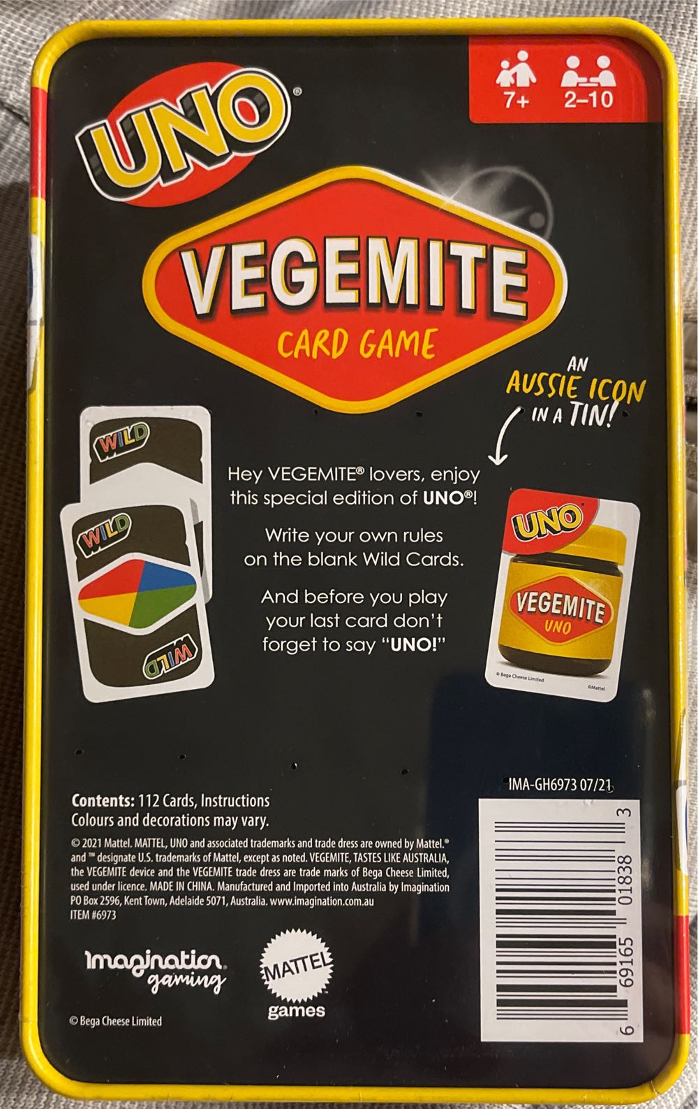 Vegemite Australian Uno Tin  board game collectible - Main Image 2
