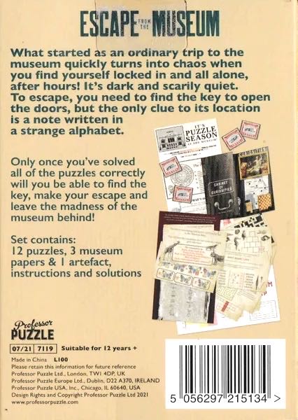 Escape Room Museum  (1+) board game collectible [Barcode 5056297215134] - Main Image 2
