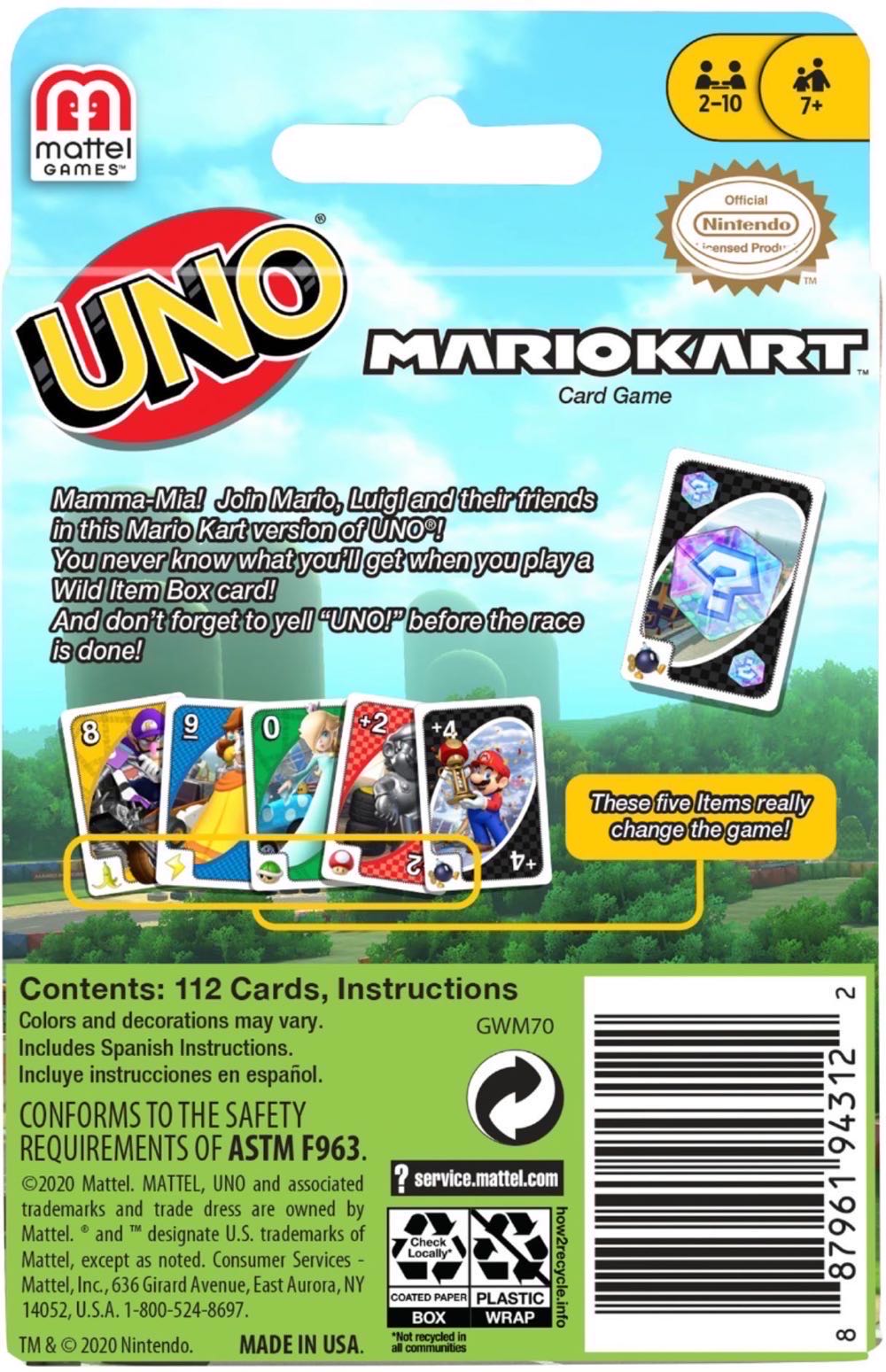 UNO® • Mario Kart  (2-10) board game collectible [Barcode 765940235515] - Main Image 2