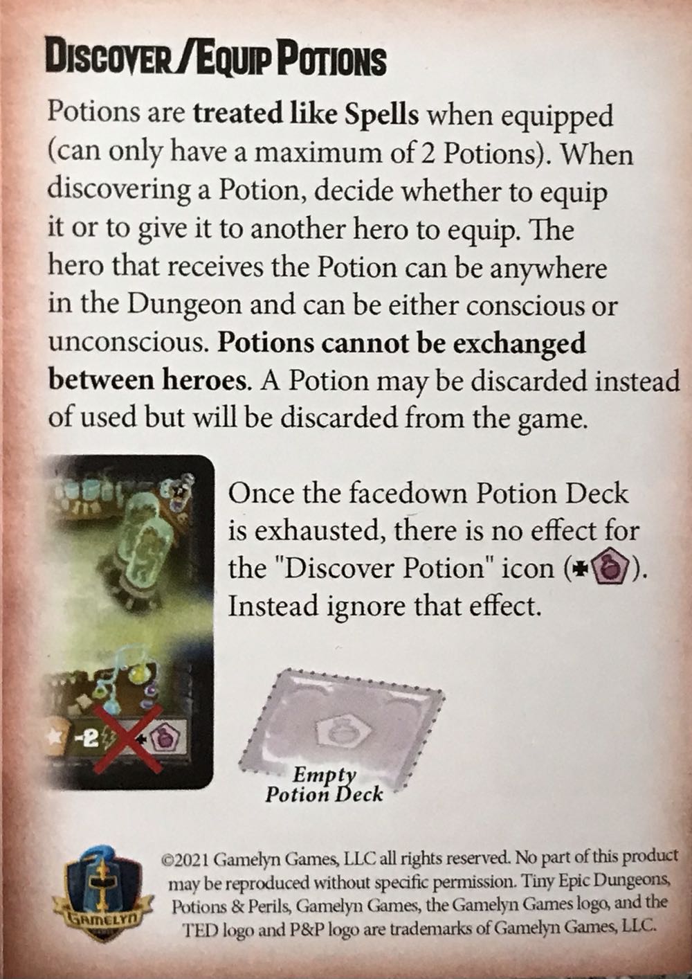 Tiny Epic Dungeons: Potions & Perils  board game collectible - Main Image 2