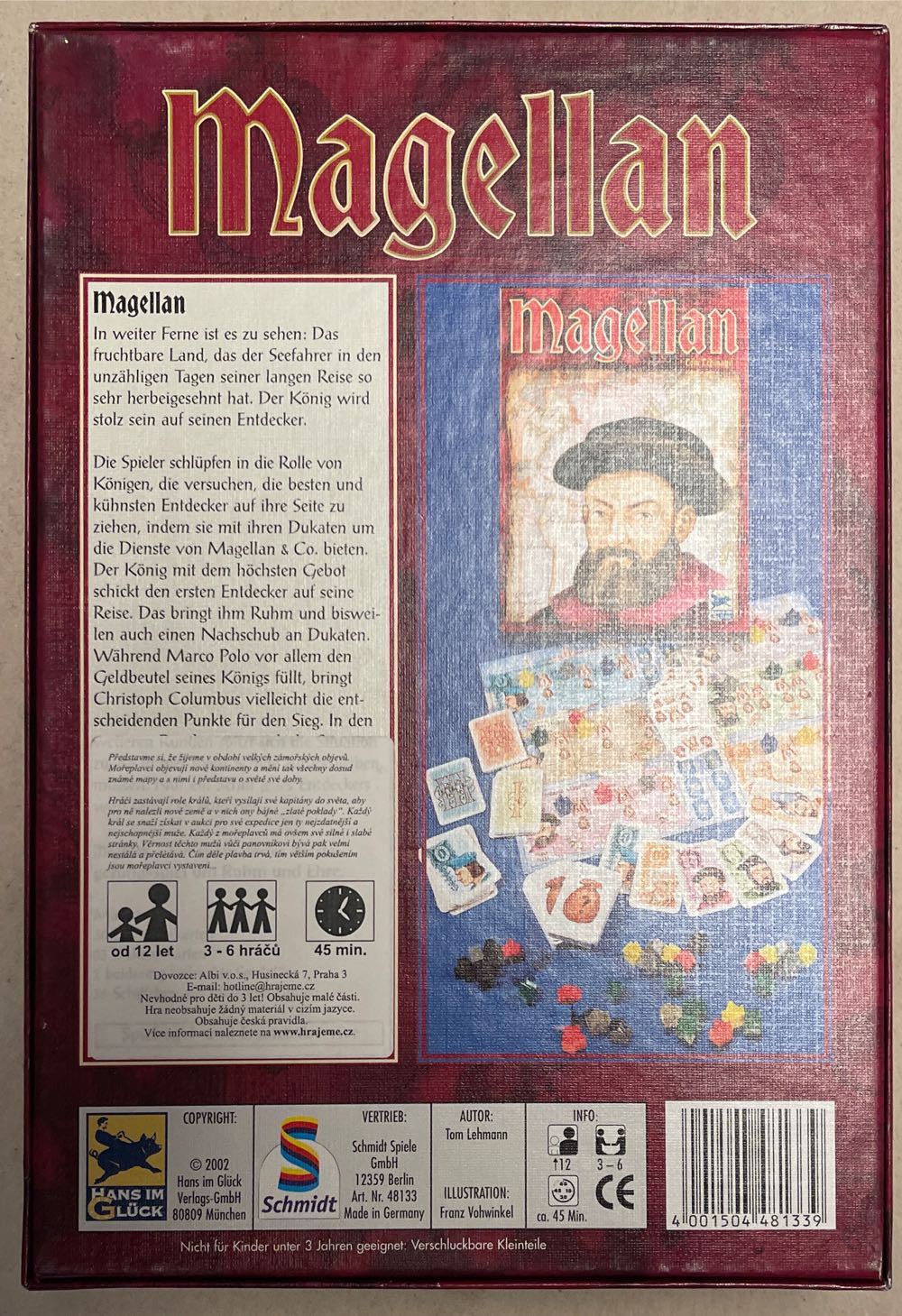 Magellan Board Game German Edition English Rules Provided New In Shrink  (3-6) board game collectible [Barcode 4001504481339] - Main Image 2