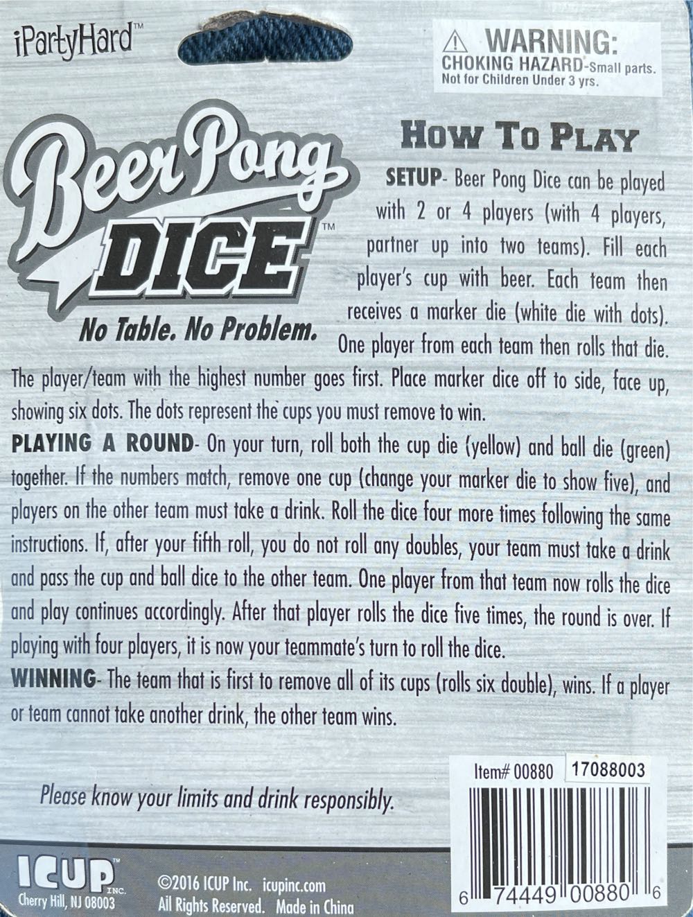 Beer Pong Dice  (2+) board game collectible [Barcode 674449008806] - Main Image 2