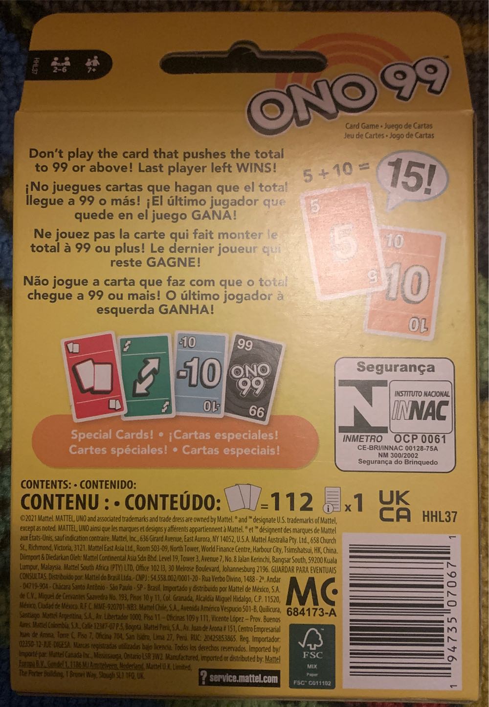 Ono 99  (2-6) board game collectible [Barcode 194735070671] - Main Image 2