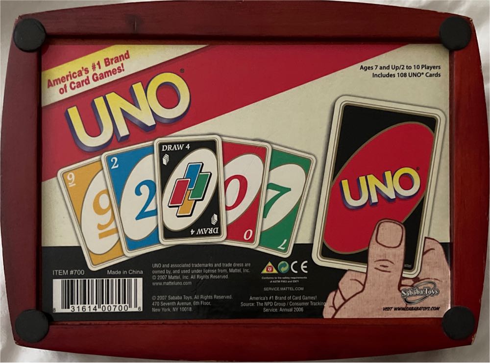 Wooden Uno Sababa Toys  board game collectible - Main Image 2