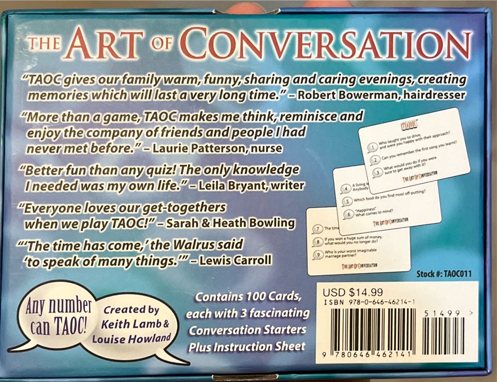 Art Of Conversation, The  board game collectible [Barcode 9780646462141] - Main Image 2