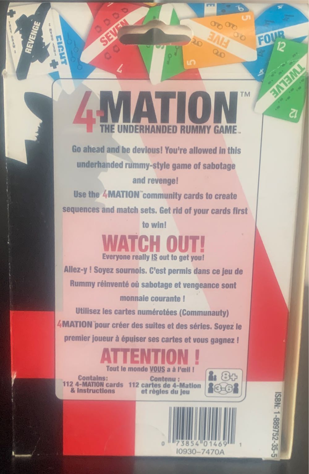 4-Mation Underhanded Rummy Card Game  board game collectible [Barcode 073854014691] - Main Image 2