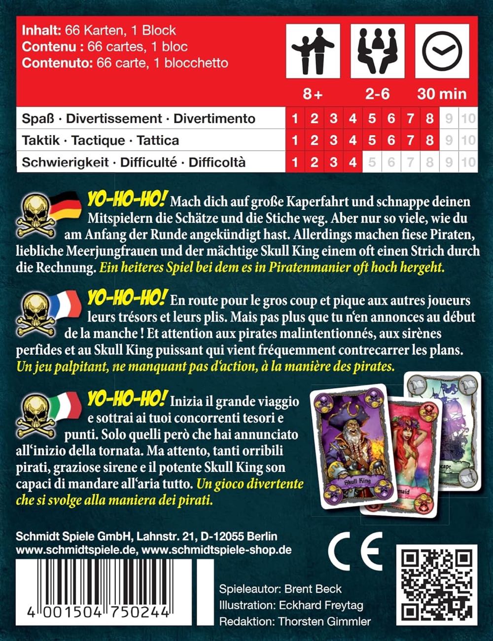 King Schmidt Skull King Board Game Playing Card Game 3 To 6 Players  (2-6) board game collectible [Barcode 4001504750244] - Main Image 2