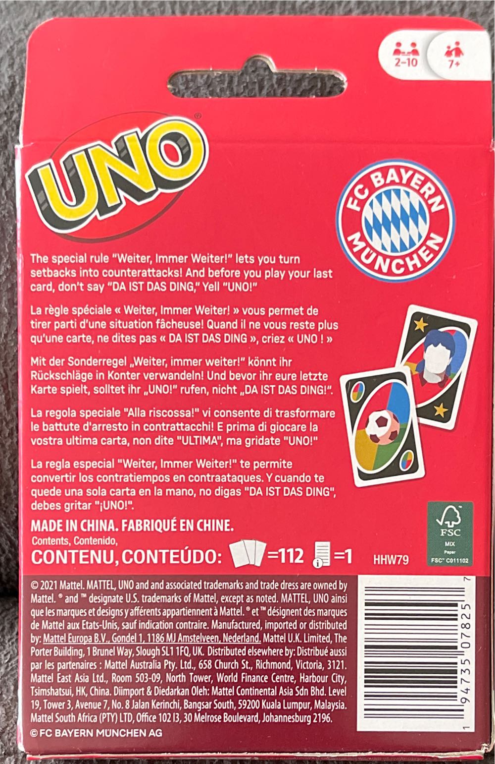 FC Bayern Munchen Uno  board game collectible - Main Image 2