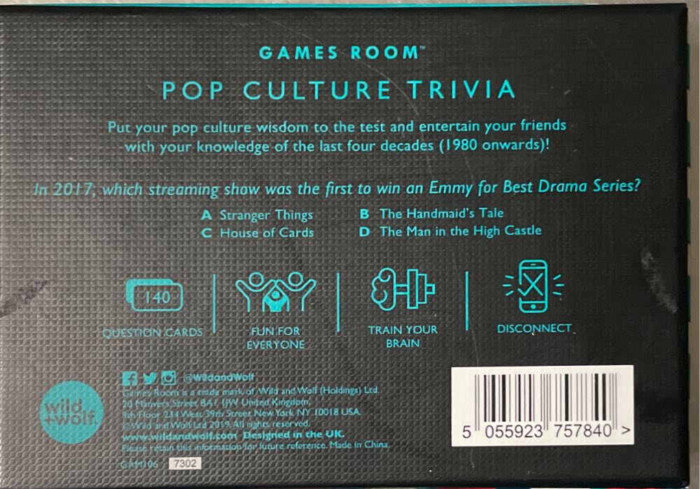 Ridley’s Games Room Pop Culture Quiz First Edition  (2+) board game collectible [Barcode 5055923757840] - Main Image 2