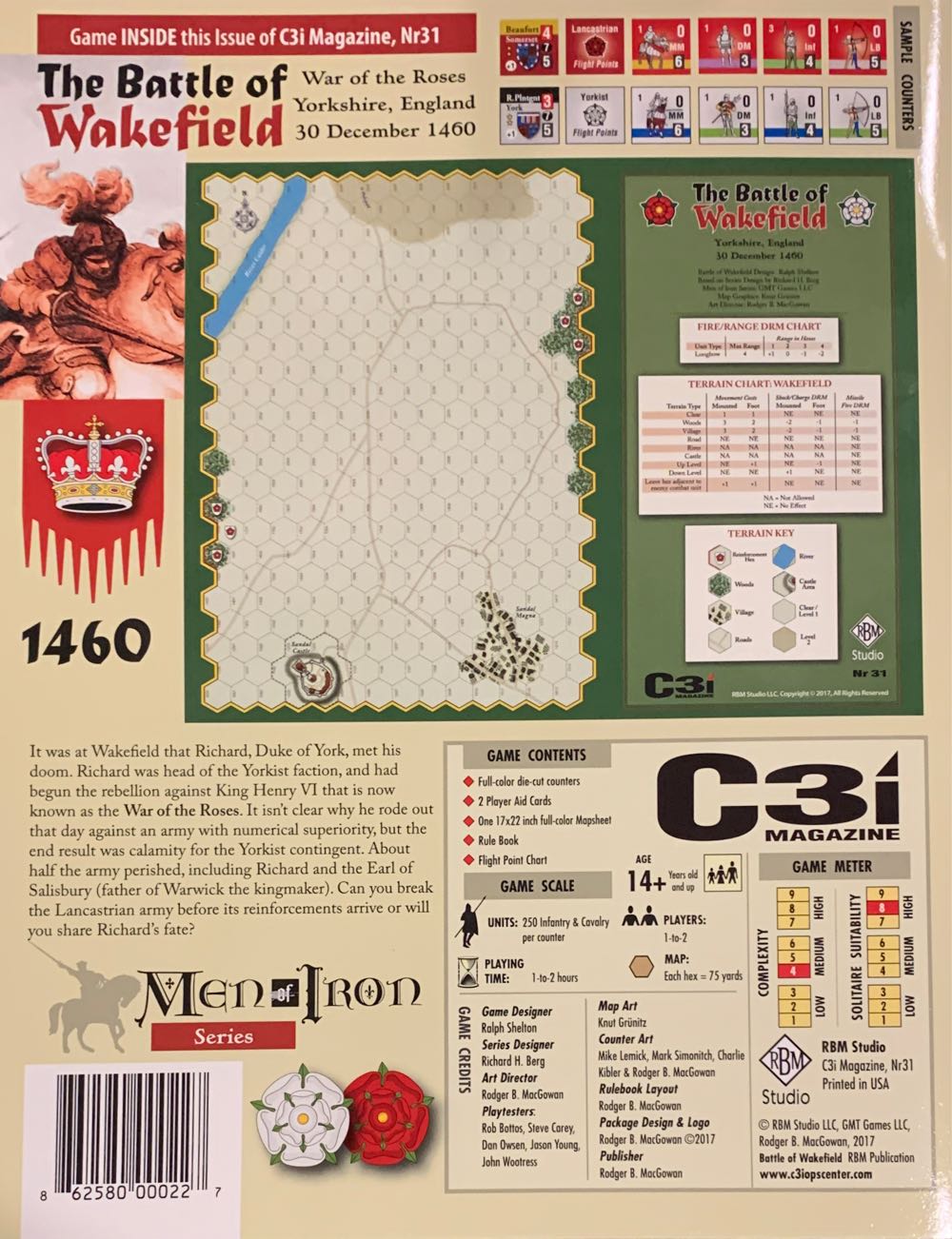 C3i Nr 31 - The Battle Of Wakefield: Yorkshire England 30 December 1460  (1-2) board game collectible [Barcode 862580000227] - Main Image 2