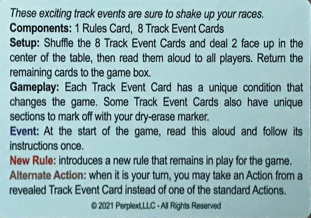 Long Shot: The Dice Game - Track Events  (1-8) board game collectible - Main Image 3