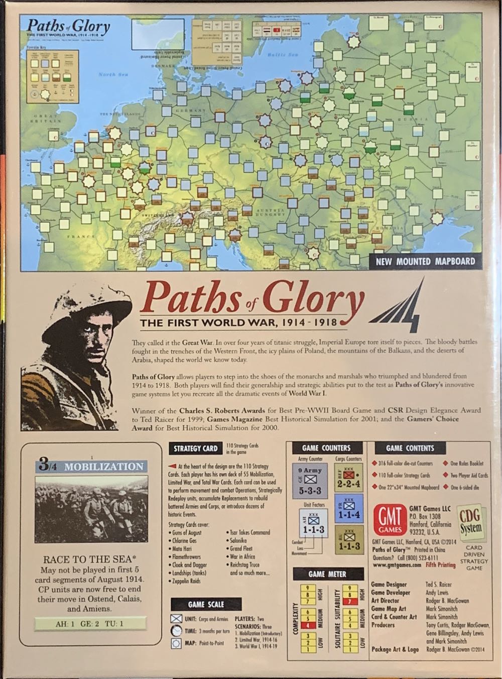 Paths of Glory - The First World War, 1914-1918  5th Printing  (1-2) board game collectible [Barcode 817054010813] - Main Image 2