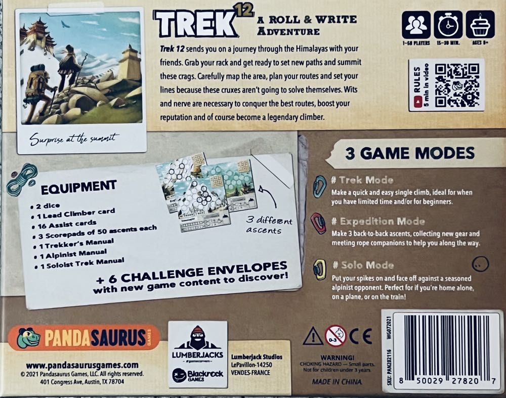 TREK 12: Himalaya  (1-50) board game collectible [Barcode 850029278207] - Main Image 2