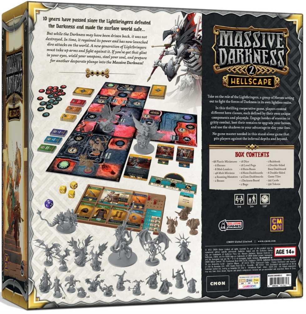Massive Darkness 2: Hellscape  (1-6) board game collectible [Barcode 889696012623] - Main Image 2