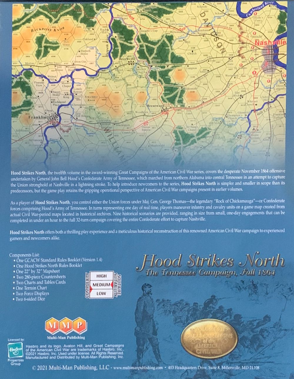 GCACW: Hood Strikes North - The Tennessee Campaign, Fall 1864  board game collectible - Main Image 2