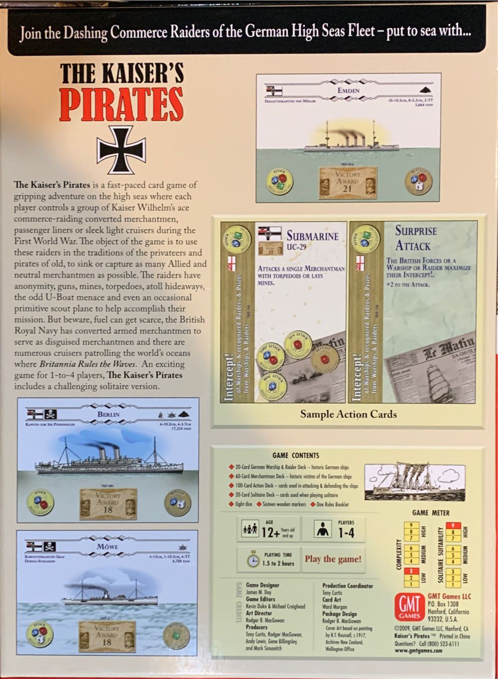 The Kaiser’s Pirates: German Surface Raiders if World War I  (1-4) board game collectible - Main Image 2