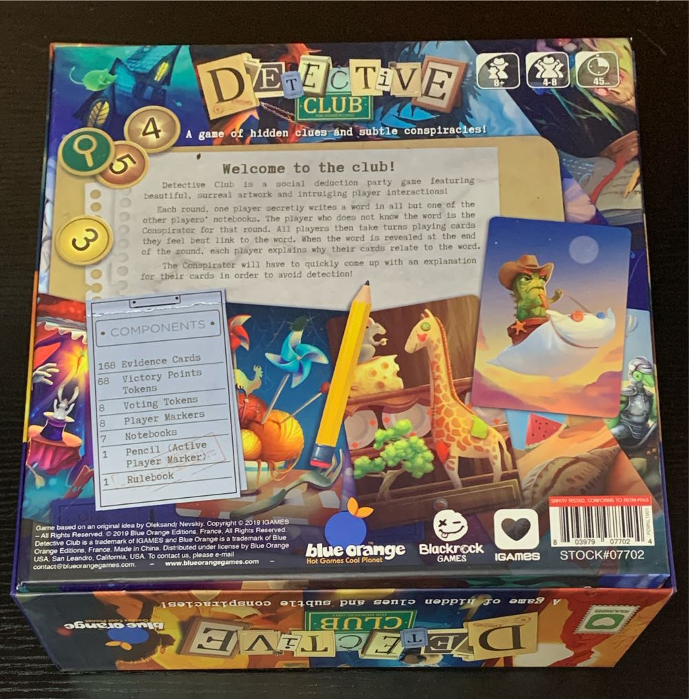 Detective Club  (4-8) board game collectible [Barcode 803979077024] - Main Image 2