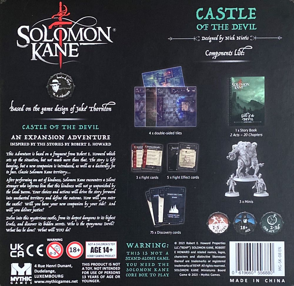 Solomon Kane: Castle Of The Devil  (1-5) board game collectible [Barcode 619660556880] - Main Image 2