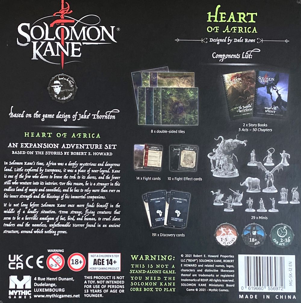 Solomon Kane: Heart Of Africa  (1-5) board game collectible [Barcode 619660556972] - Main Image 2