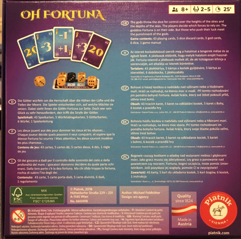 Oh Fortuna  (2-5) board game collectible - Main Image 2
