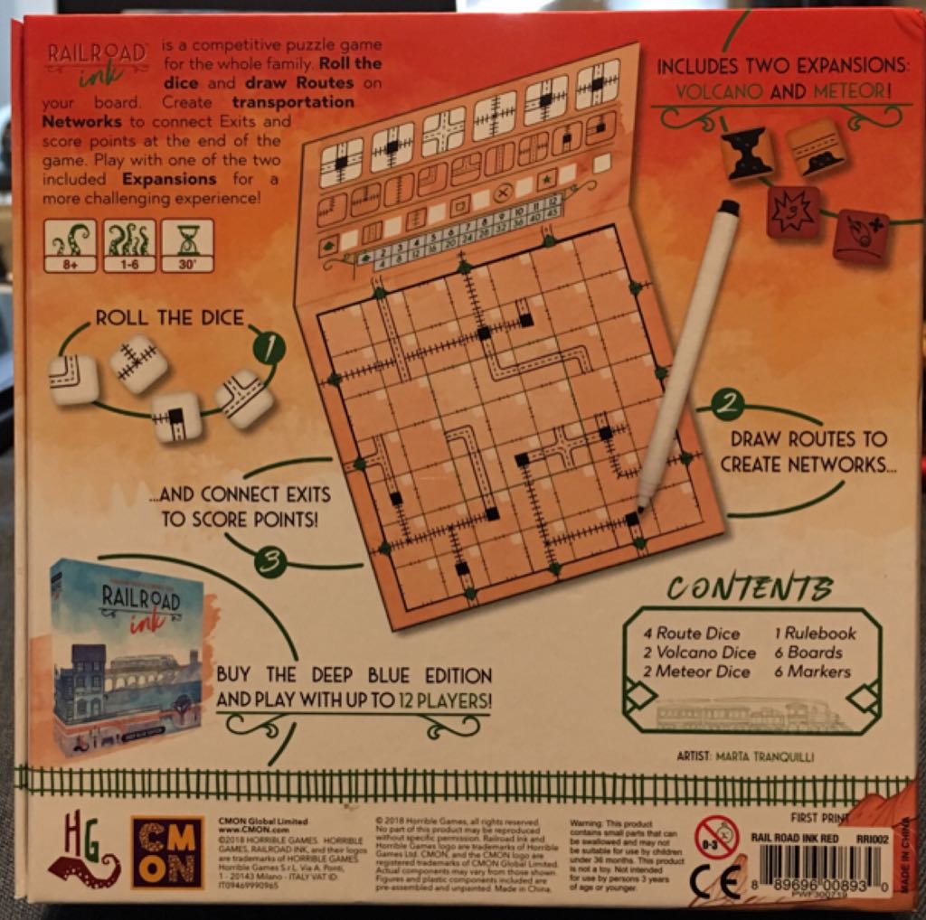 Railroad Ink, Blazing Red Edition  (1-6) board game collectible - Main Image 2