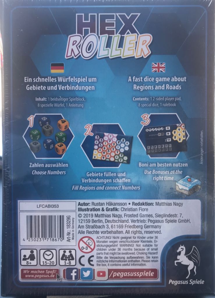 Hex Roller  (1-8) board game collectible - Main Image 2