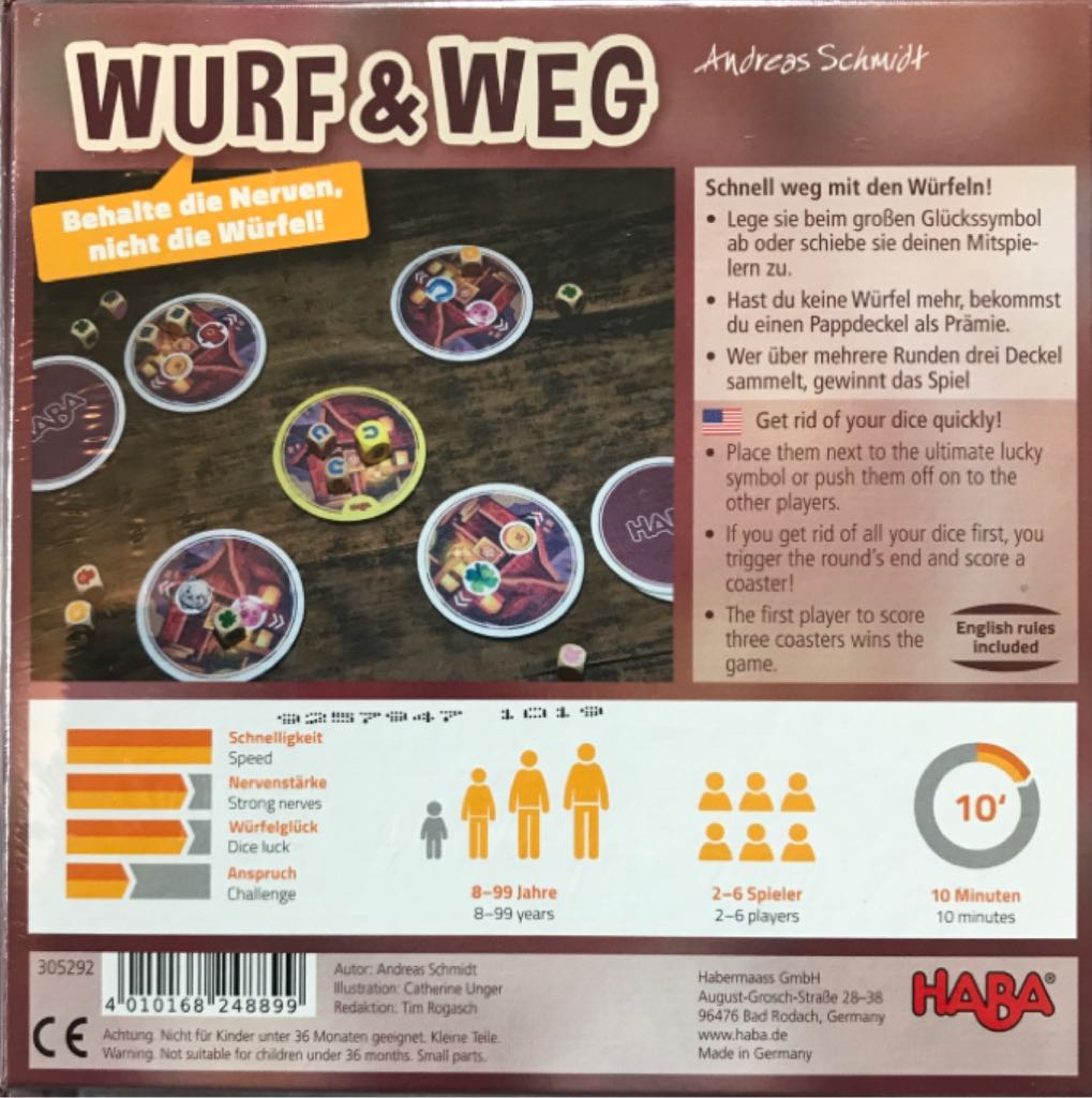 Wurf & Weg  (2-6) board game collectible - Main Image 2