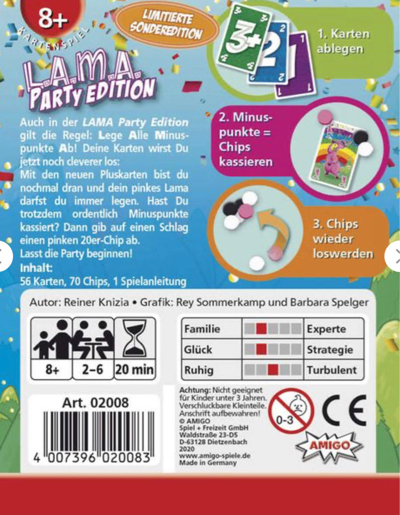 Lama Party Edition  (2-6) board game collectible - Main Image 2