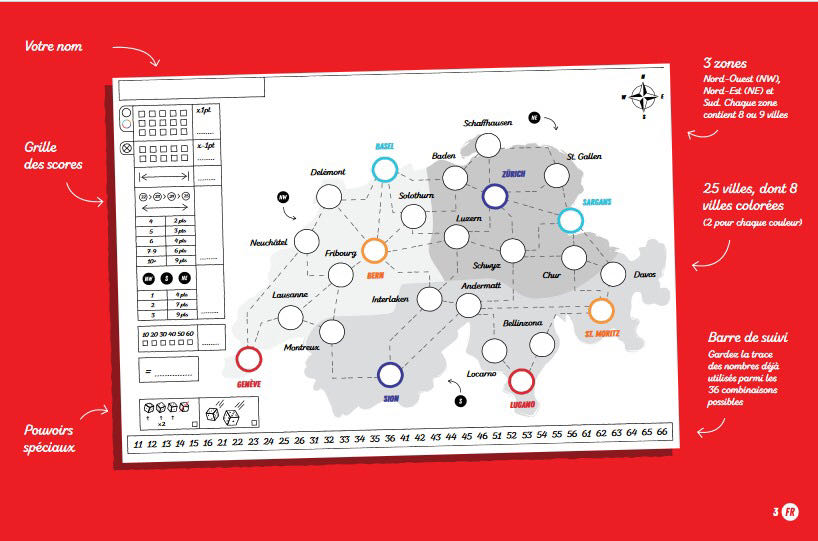 Dice Trip: Switzerland  (1-8) board game collectible - Main Image 2