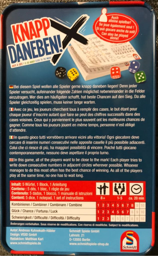 Knapp Daneben!  (1-6) board game collectible - Main Image 2