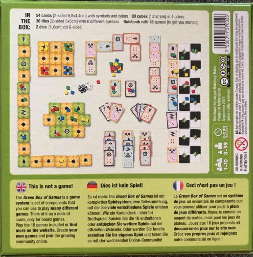 Green Box of Games  (1-10) board game collectible - Main Image 2