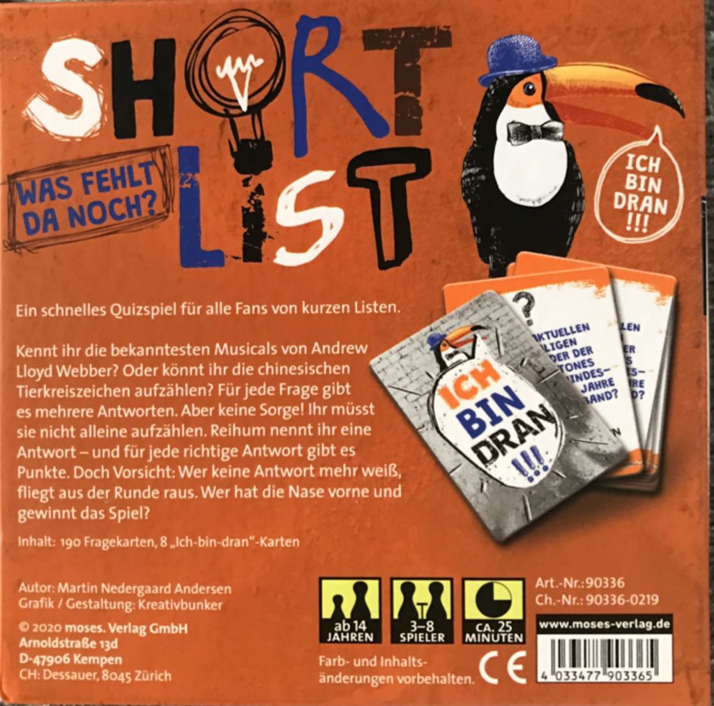 Short List  (3-8) board game collectible [Barcode 4033477903365] - Main Image 2