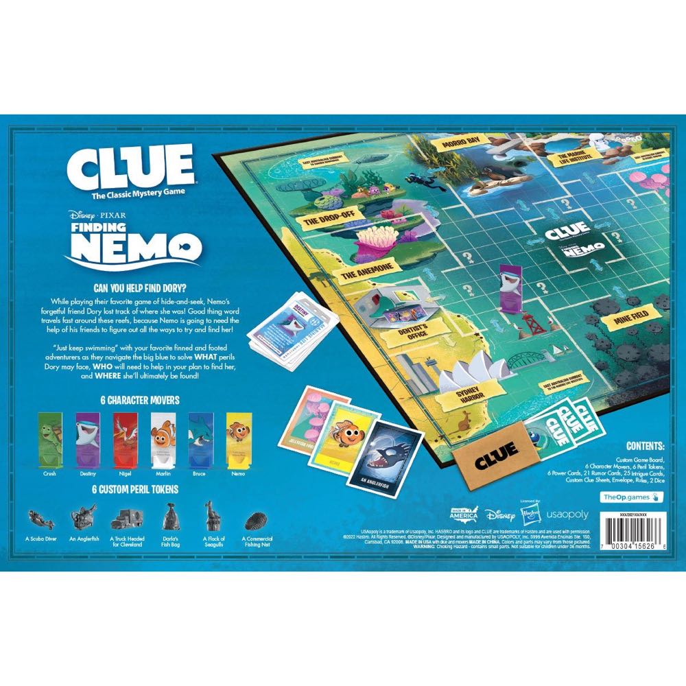 CLUE® FINDING NEMO Edition  (2-6) board game collectible [Barcode 700304156266] - Main Image 4