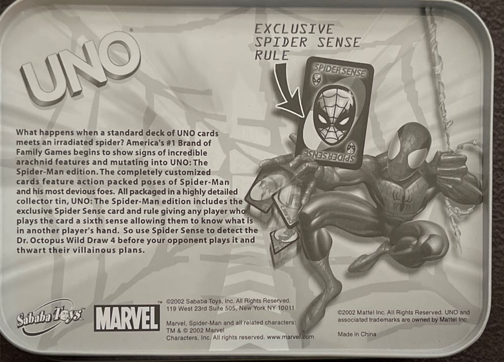 Spiderman Sababa Uno Tin  board game collectible - Main Image 2