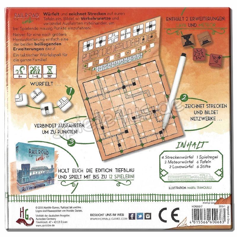 Railroad Ink - Edition Knallrot  (1-6) board game collectible [Barcode 4015566600683] - Main Image 3