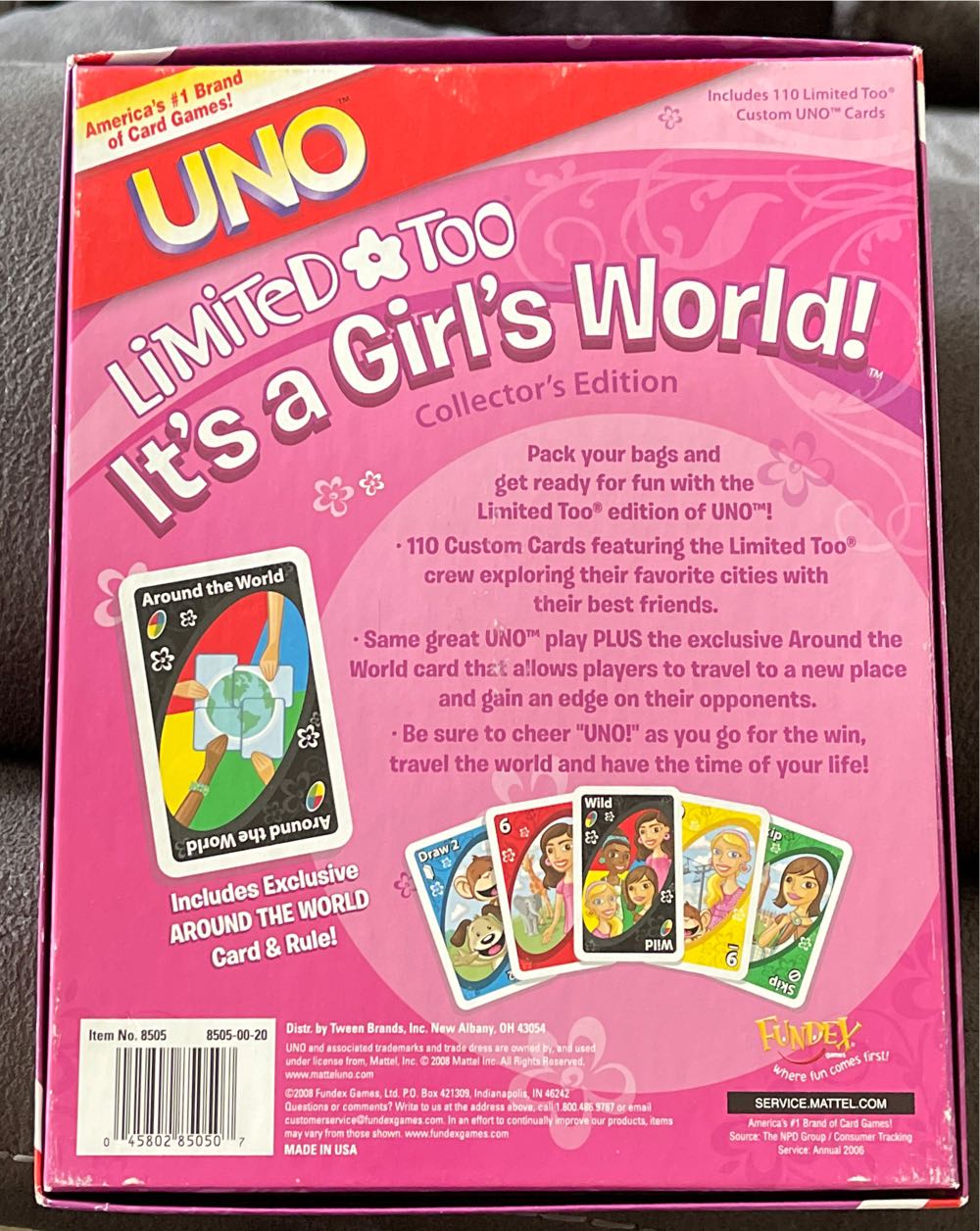 Limited Too It’s A Girls World Uno  board game collectible - Main Image 2