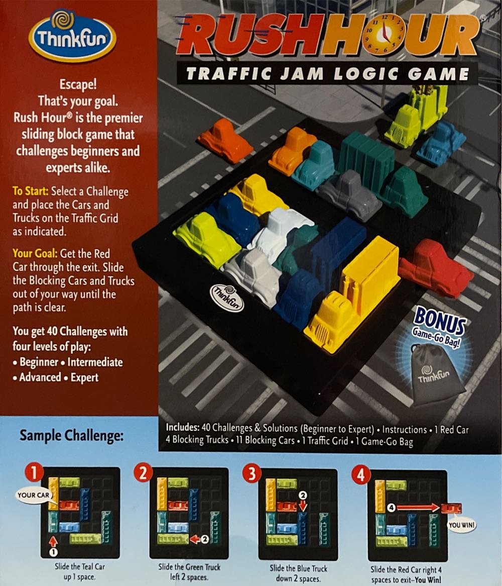 Rush Hour: Traffic Jam Logic Game  (1) board game collectible [Barcode 019275050047] - Main Image 2