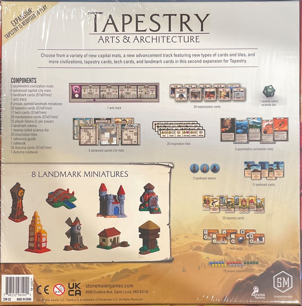 Tapestry: Arts & Architecture  (1-5) board game collectible [Barcode 748252981011] - Main Image 2