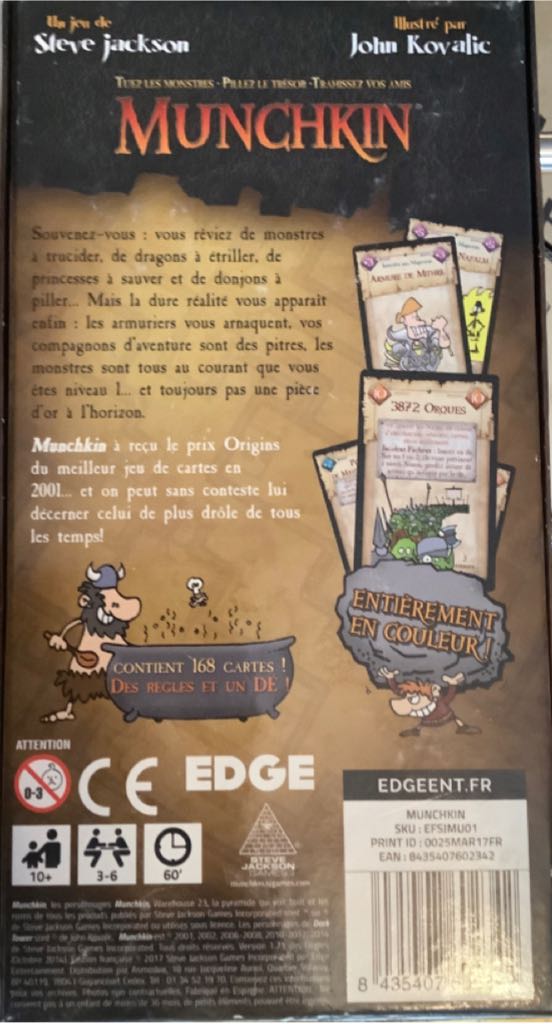 Munchkin Seconde Édition Version Francaise Neuf  (3-6) board game collectible [Barcode 8435407602342] - Main Image 2