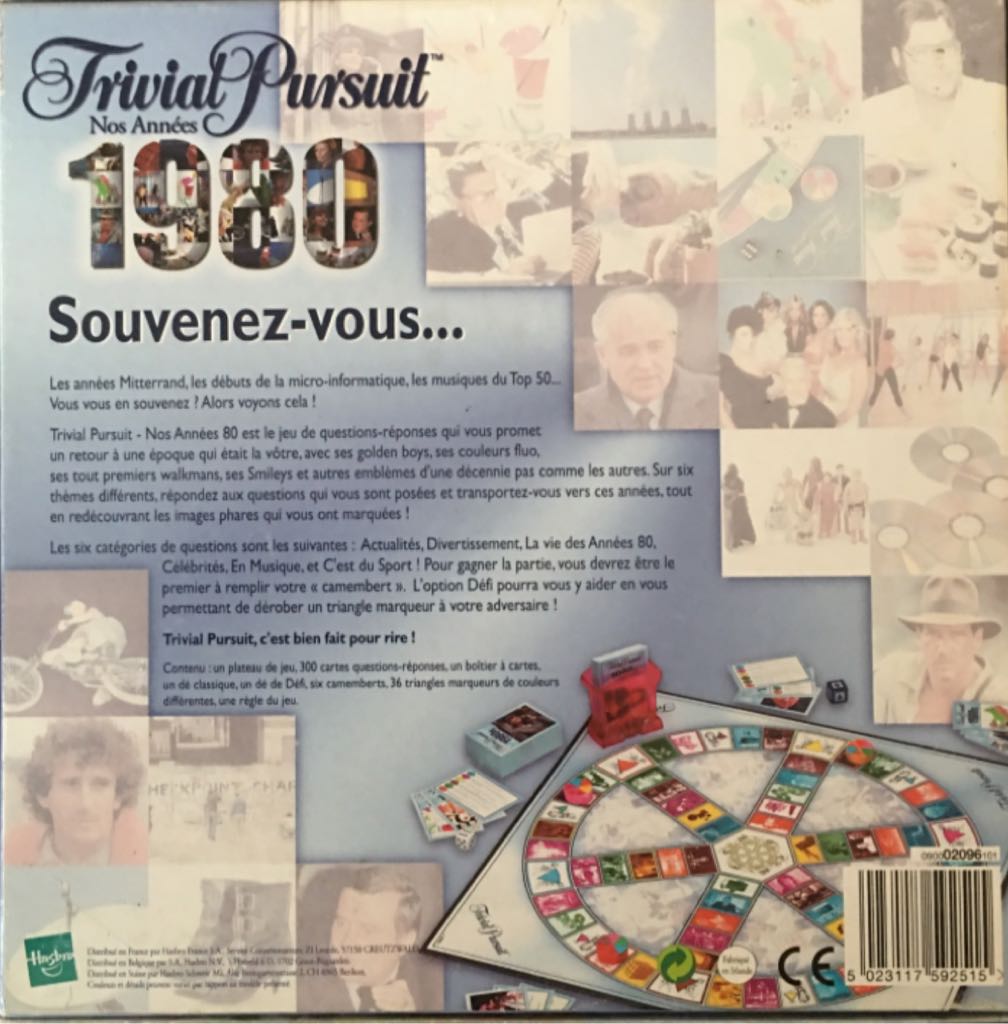 Trivial Pursuit Nos Années 1980  (2+) board game collectible [Barcode 5023117592515] - Main Image 2