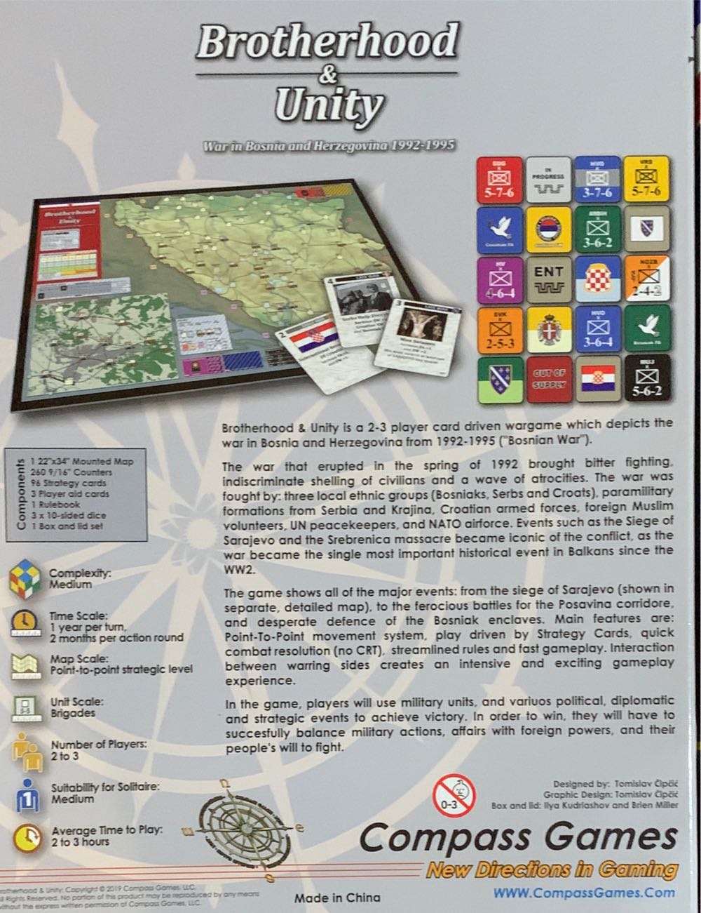 Brotherhood & Unity: War in Bosnia and Herzegovina 1992-1995  (2-3) board game collectible - Main Image 2
